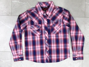 Plains For Her Girls Western Shirt Size S (7-8) Long Sleeve Pearl Snaps EUC - Picture 1 of 6