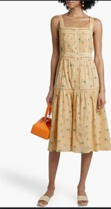 NWT Joie Charmesse Floral Midi Dress 100% Cotton Button Front Tank Yellow $348 4 - Picture 1 of 15