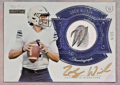 2021 Wild Card Matte ZACH WILSON Thumbagraph Rookie Auto /25 #MTA-5 (RC, AU) - Image 1 of 2