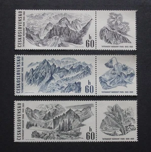 CZECHOSLOVAKIA - 1969 SCARCE TATRA MOUNTAINS 60h SET WITH LABELS MNH RR - Picture 1 of 2
