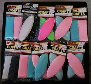 Puffins 4" + Fabric covered Foam Shapes Rectangle Oval Vintage New 20 Pieces - Picture 1 of 2