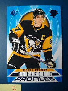 2020-21 SP Authentic Profiles Blue Sidney Crosby #AP-9 Pittsburgh Steelers - Picture 1 of 2