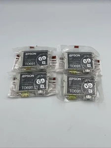4 ⚫️ Cartuccia di inchiostro nero Epson 69 T0691 per stampanti WorkForce e Stylus originale - Foto 1 di 5