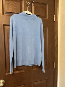 Blair Acrylic Mock-neck Pullover Sweater Blue Size L - Picture 1 of 4
