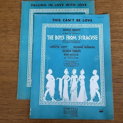Lote~2 partituras~Boys from Syracuse~Falling in Love~This Can't Be~Rodgers~Hart Foto 1 de 4