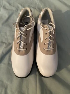 New golf shoes Women’s Etonic Stabilite 7.5 US. Oxford Style White and Beige - Picture 1 of 5