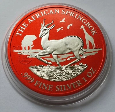 1 UNZE SILBER - SPRINGBOCK / ELEFANT / GIRAFFE / KRÜGERRAND - SILBERMÜNZE BARREN - Bild 1 von 4