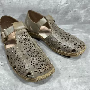 Rieker Antistress Mary Jane Brown Leather Comfort Shoes Hook and Loop Size 7 - Picture 1 of 15