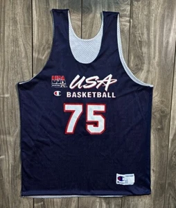 Vintage Champion 90s USA Basketball National Team #75 Practice Jersey Men's XL - Picture 1 of 24