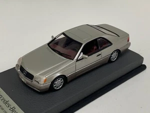 1/43 Minichamps Mercedes 600 SEC W140 1991 in Silver on Leather base A1042 - Picture 1 of 8