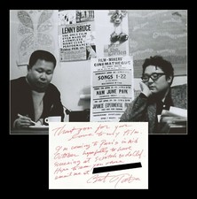 Iimura Takahiko - Japanese avant-garde filmmaker - Signed card + Photo - COA