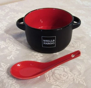 Wells Fargo Soup Bowl & Matching Spoon Collectible Tableware - Imagen 1 de 12