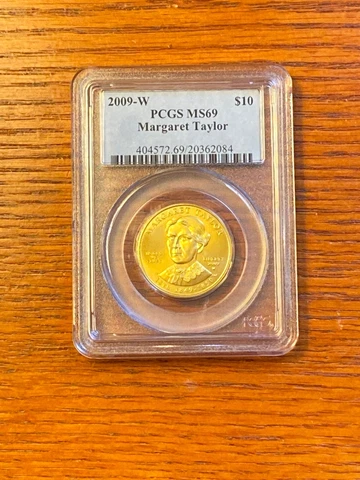 2009-W $10 Margaret Taylor PCGS MS69 first Spouse gold coin Cover