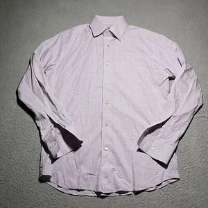 David Donahue Shirt Mens 15.5 32/33 Trim Plaid Long Sleeve Button Up Cotton - Picture 1 of 9