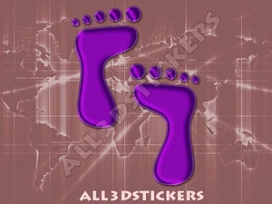 3D Sticker Decal Resin Domed Footprints Adhesive Decal Purple - Picture 1 of 1