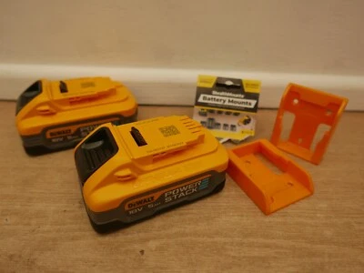DeWalt DCBP518 18V 5 AH Powerstack Pouch Batteries x 2 + stealth battery mounts