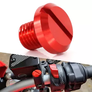 Fit For Ducati Scrambler 15-20 lcon/15-17 Urban Enduro Mirror Blanking Plugs Red - Foto 1 di 10