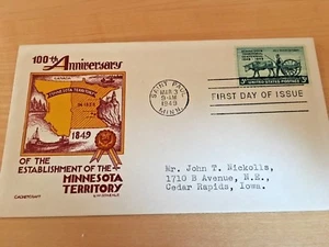 MINNESOTA TERRITORY 1949. POSTAL COVER - Picture 1 of 1