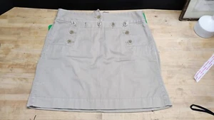 J. Crew Women's SZ 2 Classic Twill Chino Skirt Khaki 100% Cotton Flap Pocket NWT - Picture 1 of 7