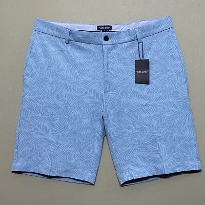 Pantalones Cortos de Golf Peter Millar Crown Crafted Surge Palm Performance 9" Hombres Talla 34 Azul Foto 1 de 4