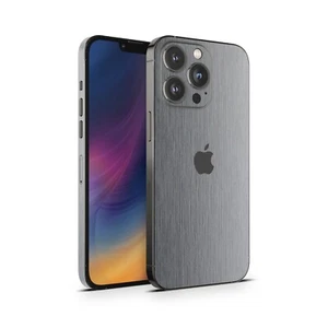 Brushed Metallic Textured Skins for iPhone 14 13 Pro Max, Pro, Mini Phone Cover - Photo 1 sur 3