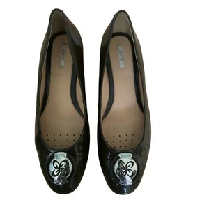 Geox Olive Green Patent Leather Ballet Flats Size 39 - Picture 1 of 7