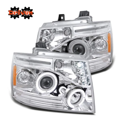 Faros LED halo cromados proyectores suburban cromados para Chevy Avalanche Tahoe Suburban 07-13 Foto 1 de 4