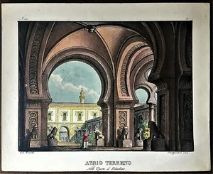 Opéra Il Saladin, Atrio Terreno. Lit. Ricordi, Sanquirico Inv , 1828 - Picture 1 of 1