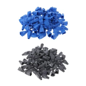 100 Pcs CAT5E CAT6 RJ45 Cap Ethernet Cable Strain Relief Boots Connector - Afbeelding 1 van 10