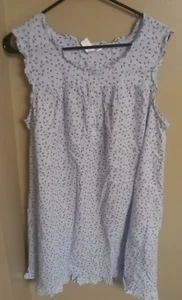 Vintage Adonna Sleepwear  Cotton Nightgown Blue Small Floral Pattern - Picture 1 of 4