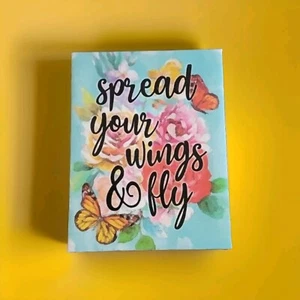 Arte de pared lienzo pequeñas mariposas extienden tus alas y vuelan 7" X 9" - Imagen 1 de 4