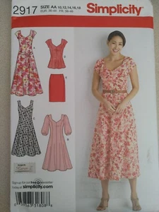 Simplicity Pattern 2917 Dresses in Two Lengths Tunic Skirt Sizes 10 12 14 16 18 - Picture 1 of 2