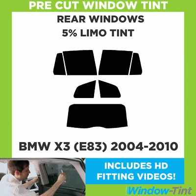Pre corte de ventana tinte para BMW X3 (E83) 2004-10 5% limusina negra trasera coche tintado película Foto 1 de 4