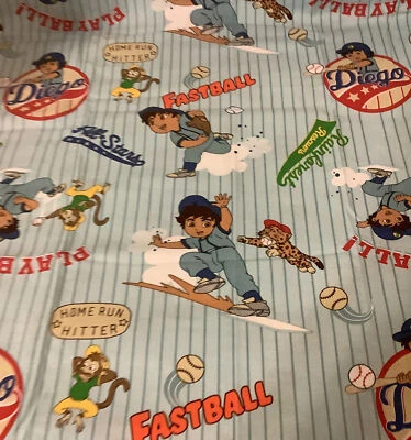 Tela Dora Explorer Diego Béisbol Mono Guepardo Azul Novedad 24” X 44” Viacom Foto 1 de 4