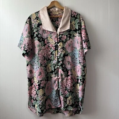 Винтажный Victoria's Secret золотой этикетки розовый цветочный атласная пижама верхний размер P/S - Изображение 1 из 4