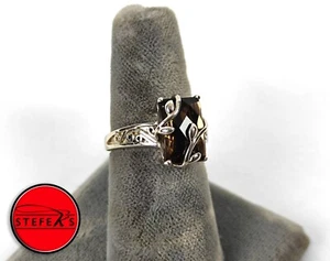 Sterling Silver Ring w/ Brown Stone - Size 7.5 - 5g - JAb-Lt8 - Picture 1 of 4
