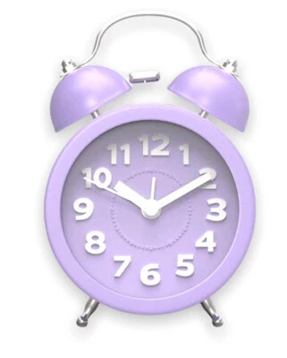 Jiez Analog Alarm Clock 3D Purple Battery Operated Travel Clock w/ Backlight - Image 1 of 4