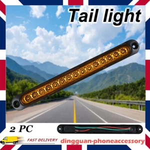 2x 12-24V LED Tail Lights Indicators Signal Slim Strip Trailer Truck Waterproof - Picture 1 of 13
