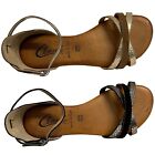 CLANTO Sandale Frauen Gämse / Laminat Art. 2790 100% Leder Made IN Italy