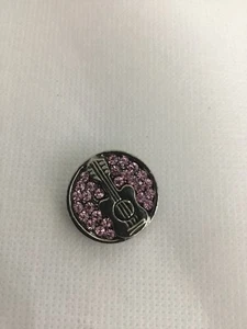 Snapits Button Charm Pink And Silver Guitar NEW Interchangeable Jewelry - Picture 1 of 3