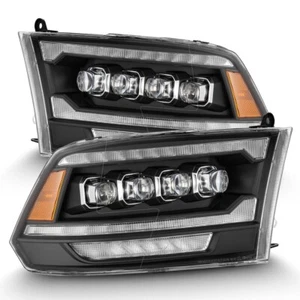 LED Projector Headlights Alpharex NOVA For 09-18 Dodge Ram Truck Black Housing - Picture 1 of 11