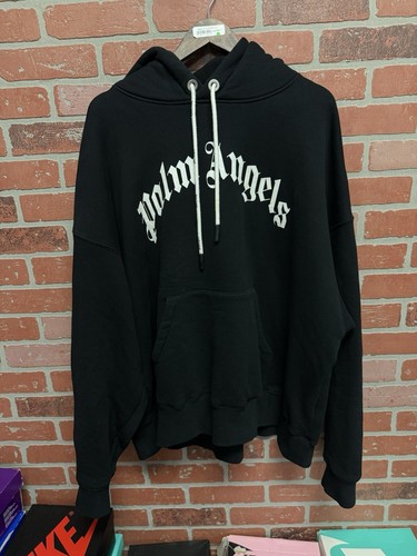 Felpa con cappuccio PALM ANGELS logo curvo. Felpa con cappuccio taglia XL $670 autentica