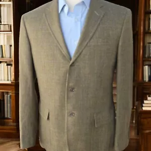 Polo Ralph Lauren Blazer 42r Linen Wool Silk Custom Fit Unstructured Overcheck - Picture 1 of 24