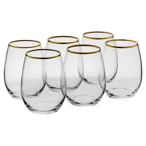 6/12 Stück Pasabahce Amber Tapered Tumbler Goldrand Whiskyglas Cocktail 570ml - Bild 1 von 17