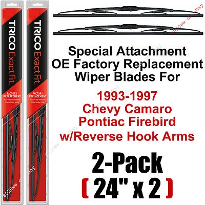 93-97 Camaro Firebird Reverse-Hook Wiper Blades Set Of 2 - 24" Trico 24-9R (x2) - Image 1 of 2
