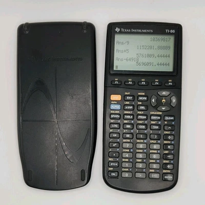 RARE Calculadora Texas Instruments TI 86 Negra Gráfica MUY BUEN ESTADO - Imagen 1 de 4