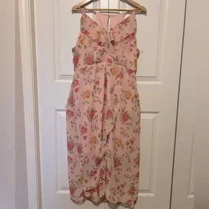 Vestido Pre-amado en Excelente Estado Floral Rosa Sin Mangas Talla 10 - Imagen 1 de 16