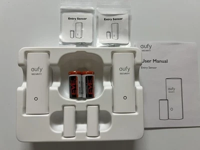 2 PACK eufy Security Entry Sensor W/ Batteries Screws And Manual - Image 1 of 4