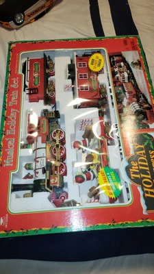 1996 New Bright Holiday Express Train Set Musical Animated 22 Pc Track No 0181 - Image 1 of 4