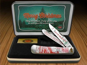 Case xx Knives Trapper Merry Christmas Peppermint Corelon CAT-MC/PM - Picture 1 of 5